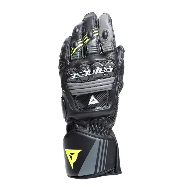 Dainese Druid 4 Leather Gloves Black/Charcoal-Gray/Fluo-Yellow 20A Snelle Levering