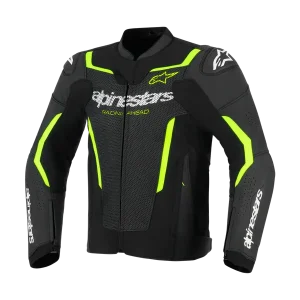 Alpinestars GP Force V2 Airflow Leather Jacket Black Yellow Fluo 155 Voordeelprijs