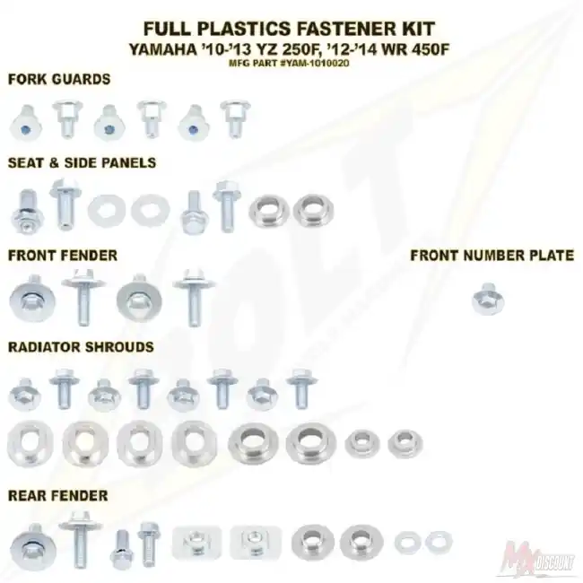 Bolt Full Plastic Bevestigings Kit yamaha yzf 250 10-13 Dagaanbieding