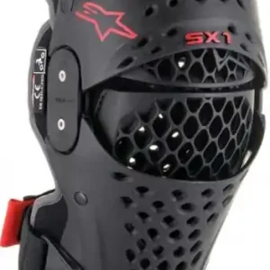 Alpinestars SX-1 V2 kniebeschermers zwart-rood Gratis Retour