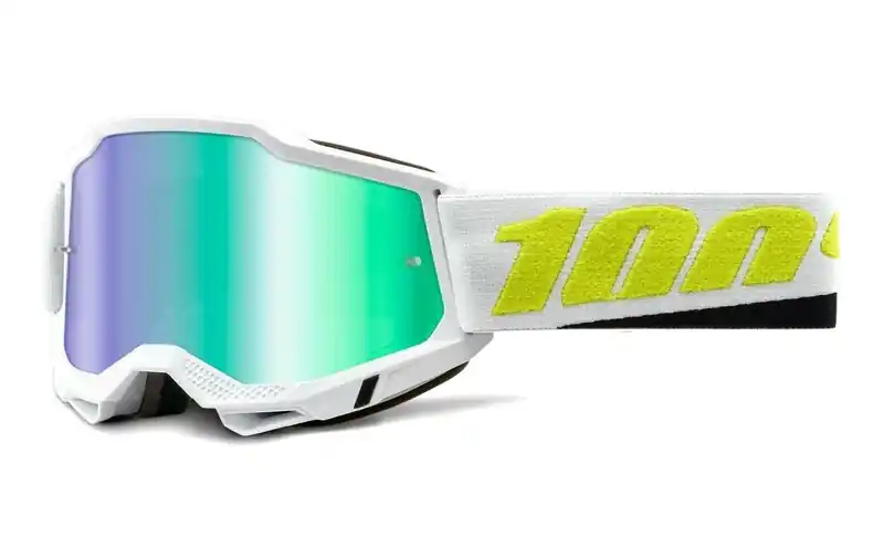 Motorbril 100% ACCURI 2 Payeto zwart-geel-wit (groene plexi) Koopje
