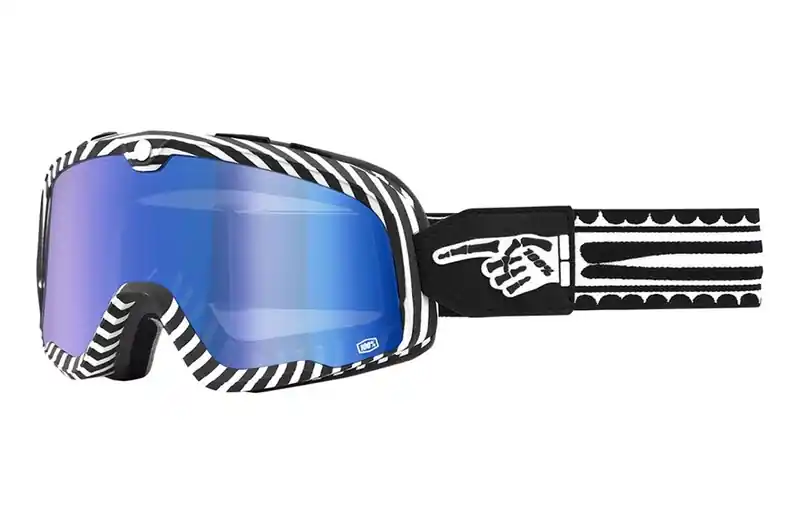 Bril 100% BARSTOW Doodsspray wit-zwart (blauw plexi) Goedkoop