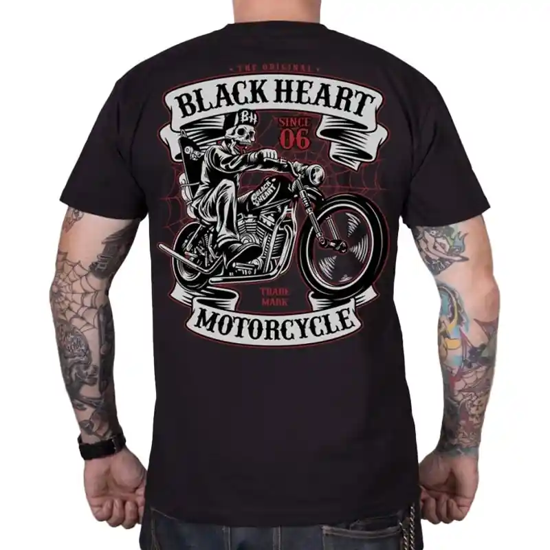 Veilige Betaling T-shirt Black Heart Skeleton Chopper zwart