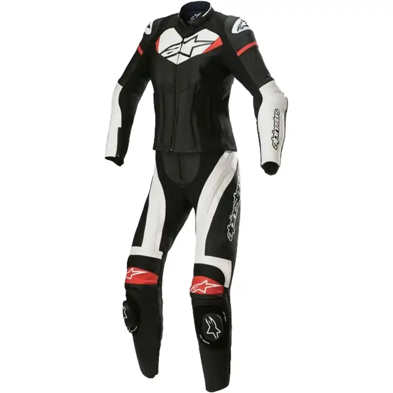 Alpinestars STELLA GP PLUS 2 Tweedelige Leren Motoroverall voor dames Zwart, Wit en Rood 38 Fabrieksprijs