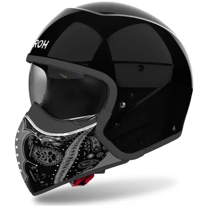 Weekendaanbieding Modulaire motorhelm Airoh J110 Paesly glanzend zwart