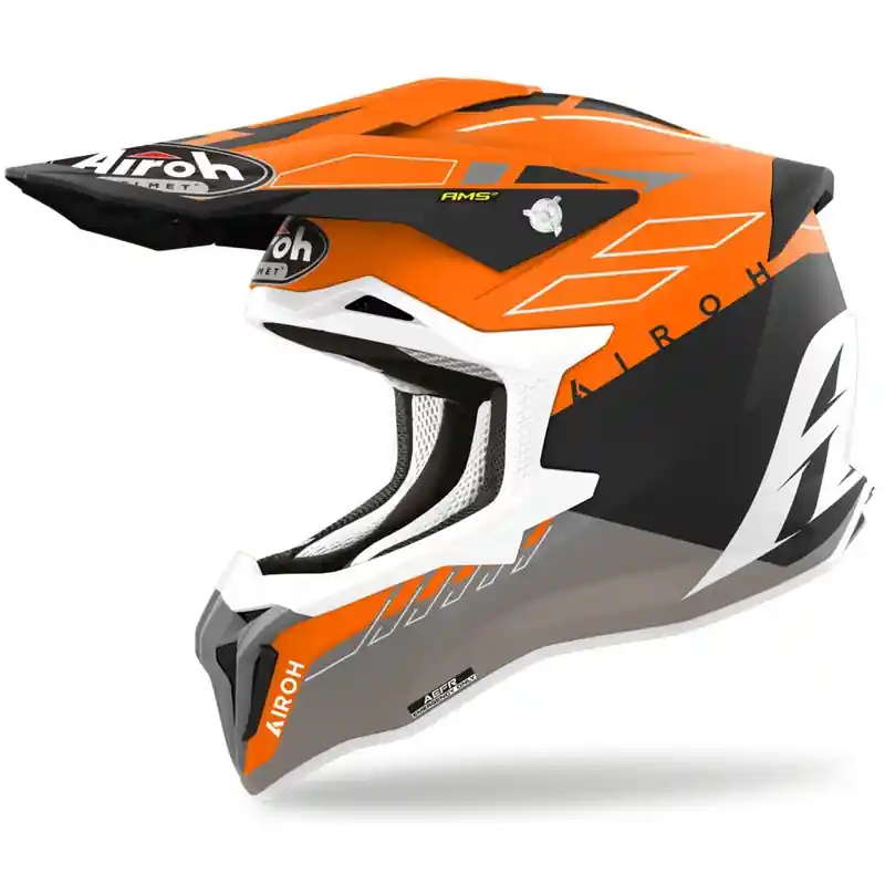 Motorcrosshelm Airoh Strycker Skin oranje mat uitverkoop Hoge Kwaliteit