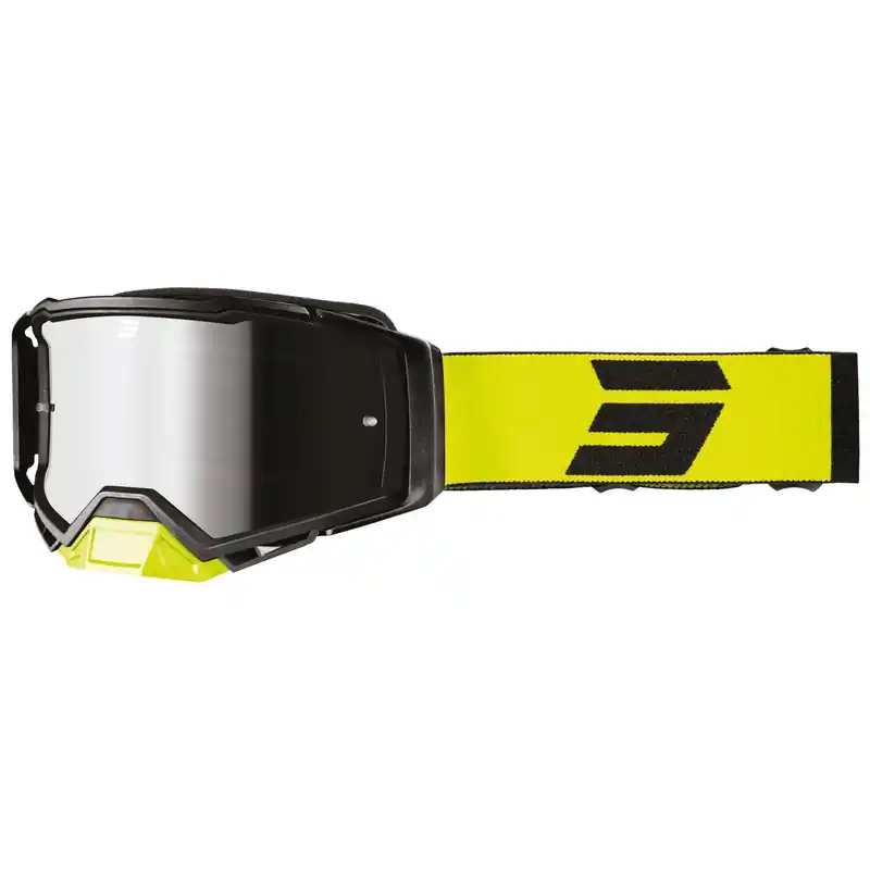 Uitverkoop Motorcrossbril Shot Core fluo geel met iridium plexi