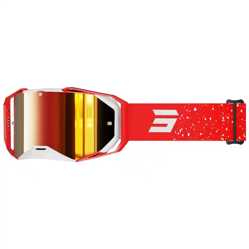 Veilige Betaling Motorcrossbril Shot Lite Mist rood met rood iridium plexi