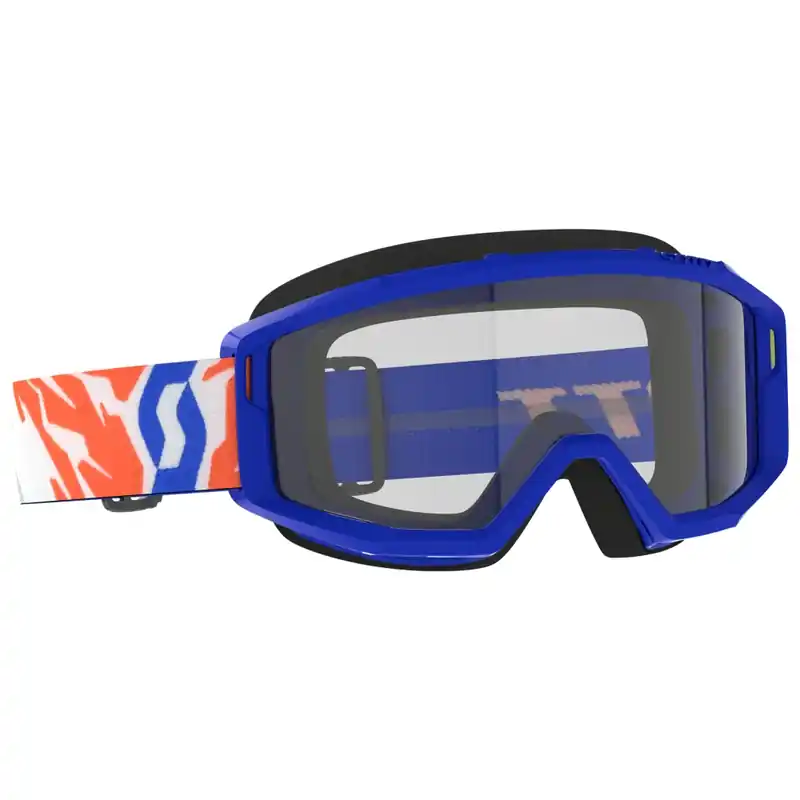 Kinder motorcrossbril SCOTT Primal Jeugd blauw met helder plexi Gereduceerde Prijs