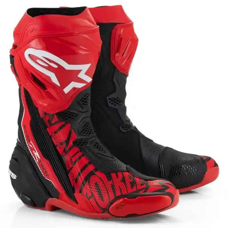 Alpinestars Supertech R Vented motorlaarzen limited edition Francesco Bagnaia rood-zwart Must-Have