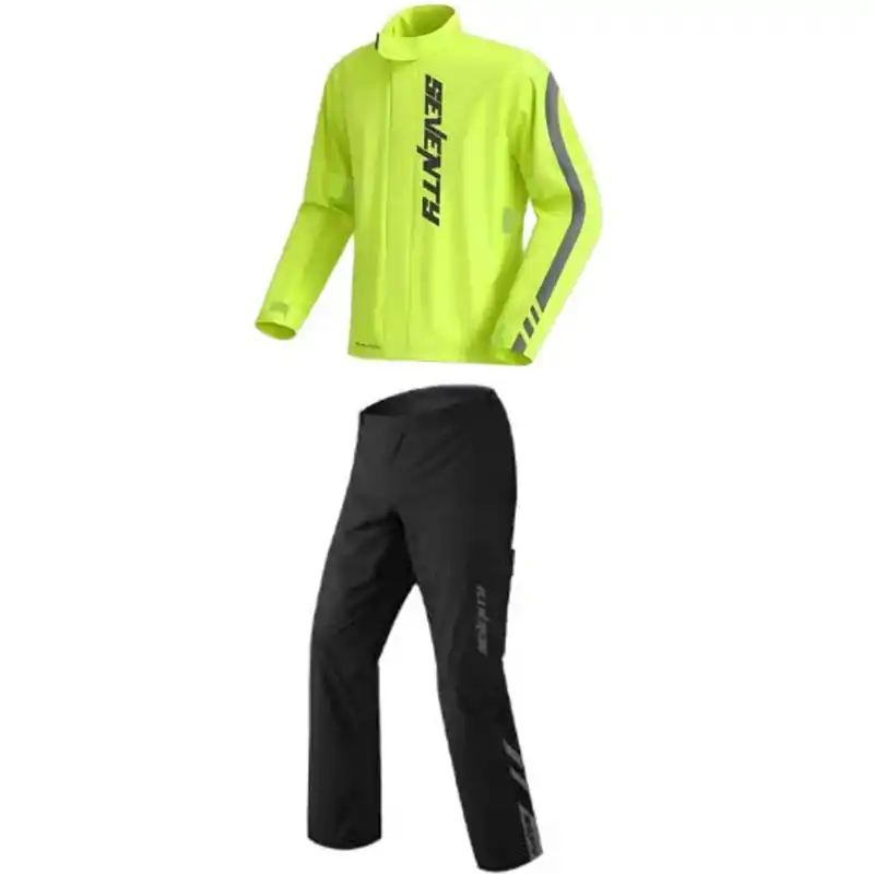 Superprijs Tweedelig regenpak Seventy Degrees SD-S5 Monsoon Suit fluo geel-zwart S