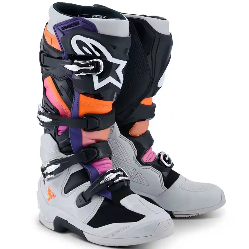 Alpinestars Tech 7 motorlaarzen zwart-lichtgrijs-fluo oranje-verloop 38 Weekendaanbieding