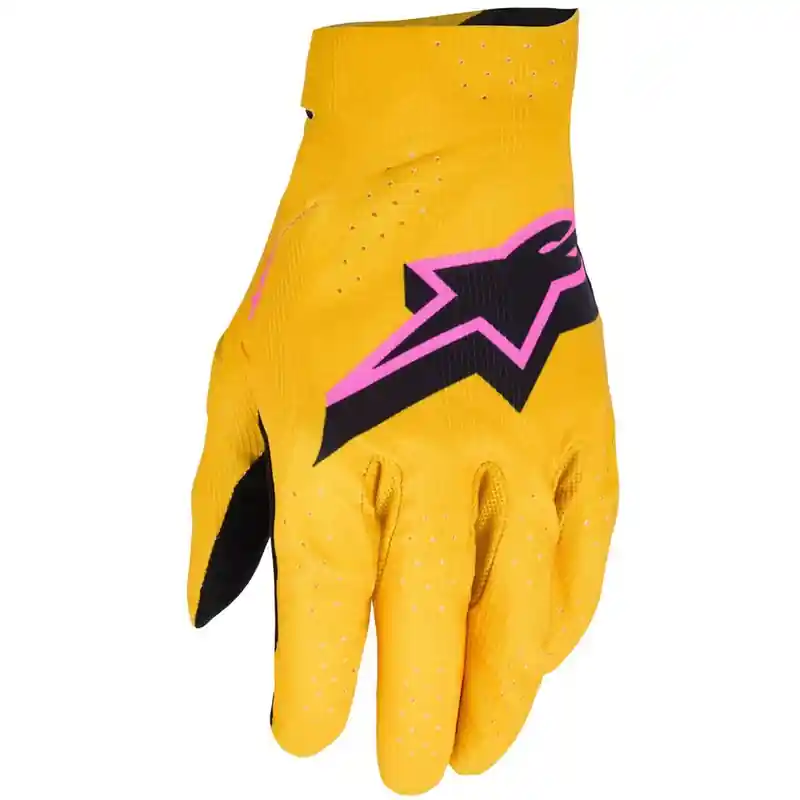 Alpinestars Supertech MX crosshandschoenen goud-zwart-fluo roze S Aanbieding