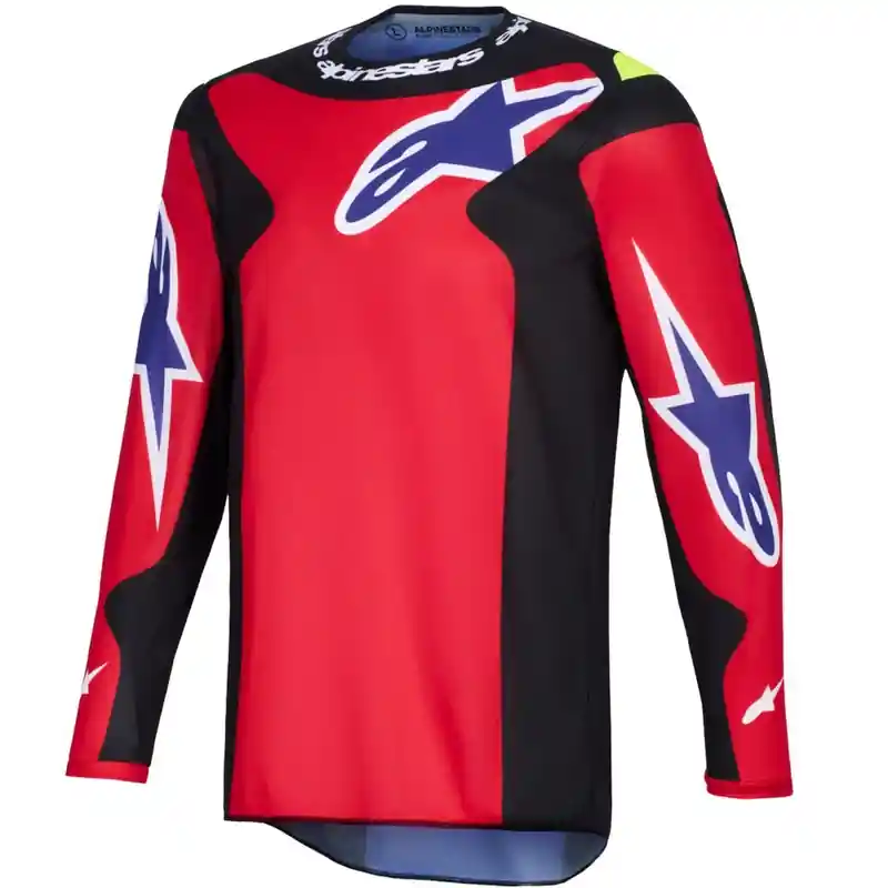 Alpinestars Fluid Grid motorcross shirt rood-zwart-paars-geel S Gecertificeerd