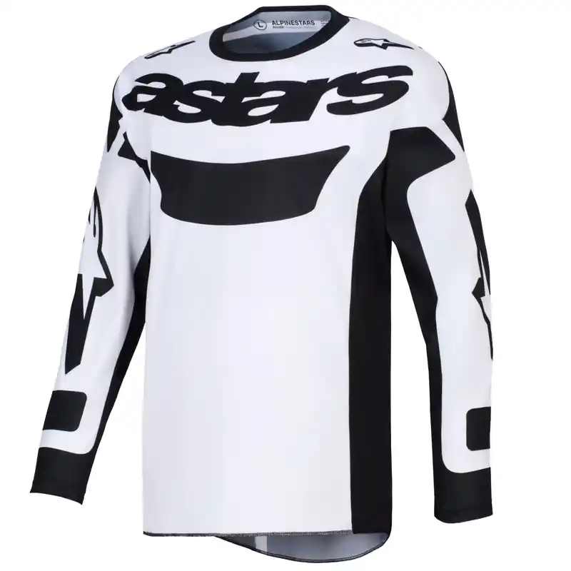 Alpinestars Racer Riway motorcross shirt wit-zwart S Nu Kopen