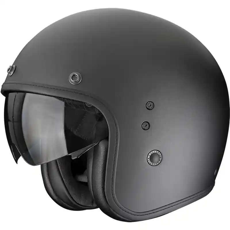 Scorpion Belfast EVO Solid Open Face Motorhelm Mat Parel Zwart XS Korting