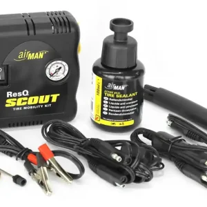 Merkproduct AirMan ResQ Scout bandenreparatieset met compressor + 100ml navulling