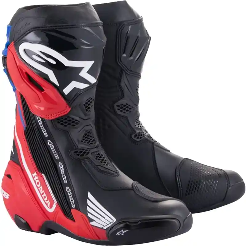 Alpinestars Supertech R Honda motorlaarzen zwart-rood fluo-blauw-wit 39 Must-Have