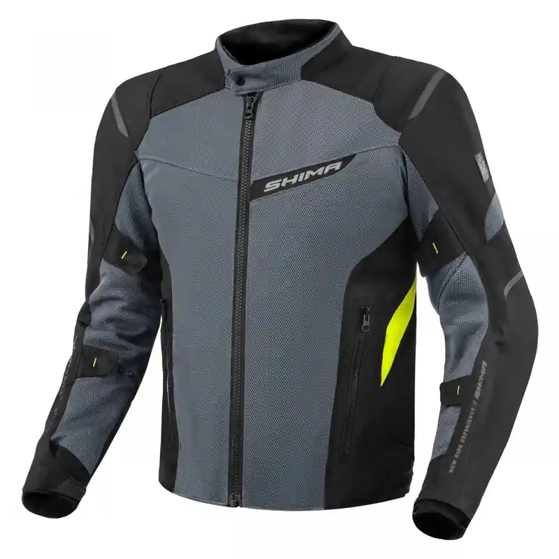 Goedkoop Motorjas Shima Rush Vent 2.0 zwart-grijs-fluogeel S