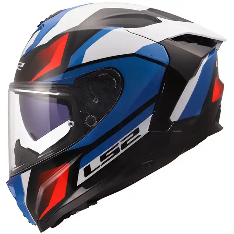 Integraal motorhelm LS2 FF817 Challenger II Viper glanzend wit-blauw-rood 2XS Lage Kosten