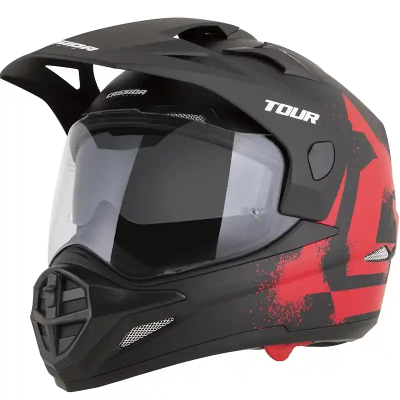 Enduro motorhelm Cassida Tour 2.0 Crew matzwart-rood XS Bestel Nu