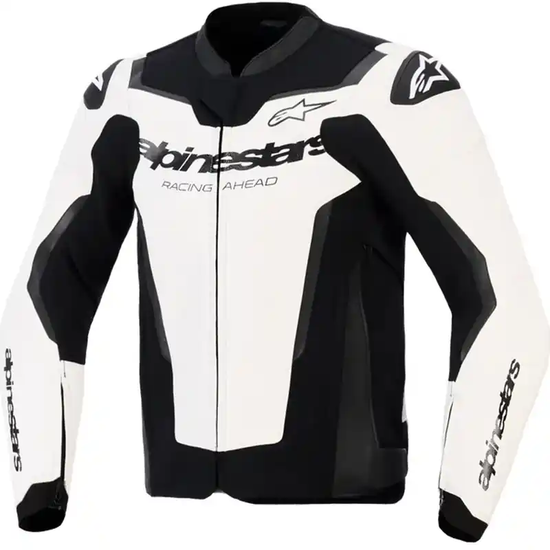 Alpinestars GP Force V2 leren motorjas wit-zwart 52 Favoriet