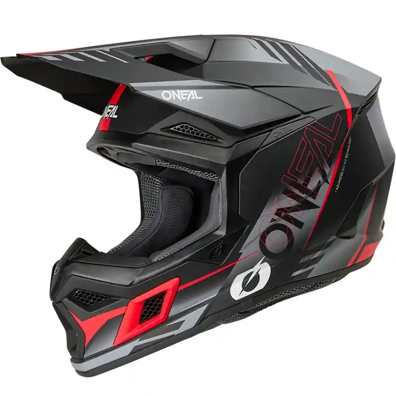 Motocrosshelm O'Neal 3SRS Haze matzwart-grijs-rood XS Speciale Aanbieding