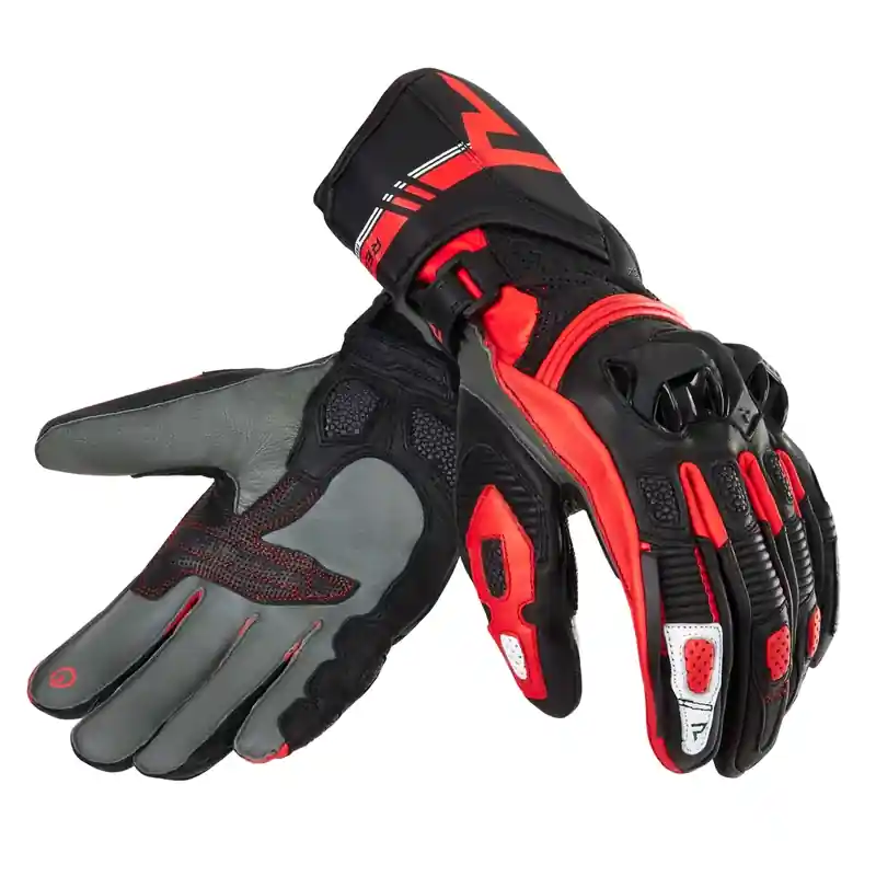 Exclusieve Aanbieding Rukavice na motorku Rebelhorn ST Long černo-šedo-fluo červené výprodej