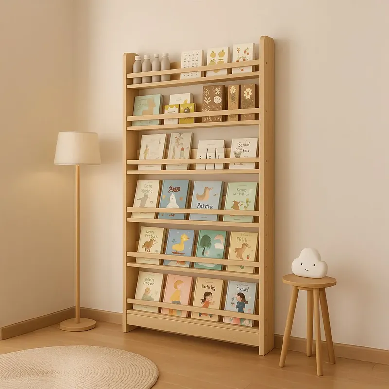Populair Kinderboekenrek Divit AB16 houten rek met 6 niveaus voor opslag
