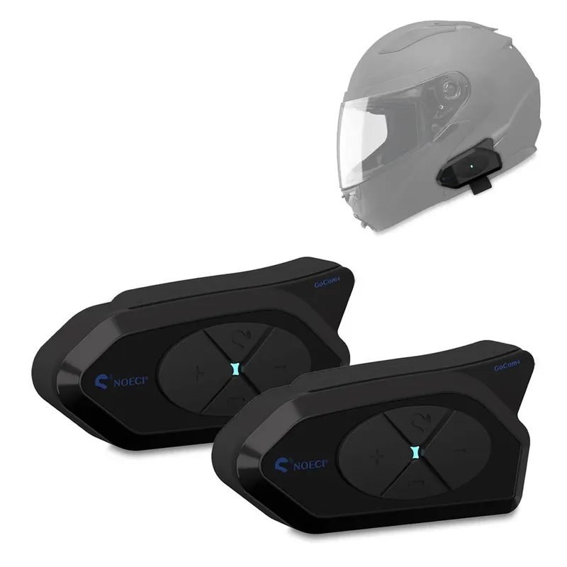 Weekendaanbieding 2x Motorhelm intercom met headset Tourtecs GoCom4 Bluetooth communicatiesysteem met headset IP65 wireless