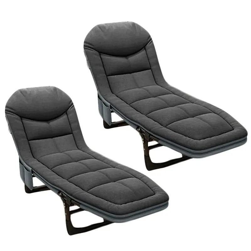 2x Opklapbare ligstoel Divit GI20 tuinligstoel ligstoel gevoerd 200 x 64 x 30 cm zwart Lage Prijs