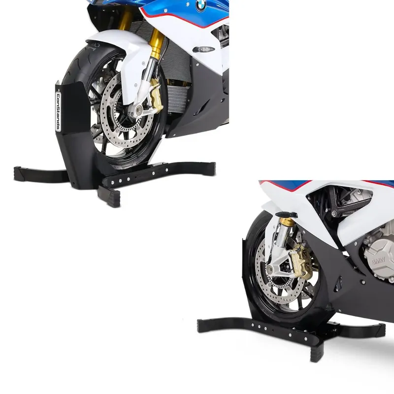 2x Motor inrijklem ConStands Easy-Plus Paddockstand Voorwiel tot 21 Inch zwart-matt Discount Set Voordeelprijs
