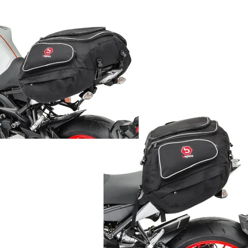2x Motorfiets Buddyseat tas Bagtecs X50 achterste zadeltas 50Ltr in zwart Discount Set Actieprijs