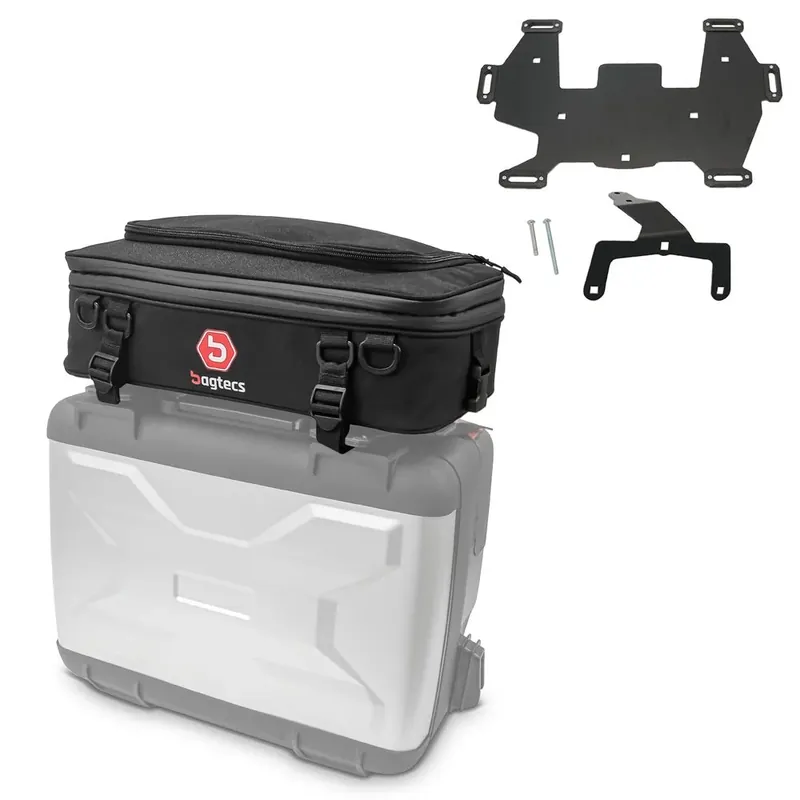 Superprijs Koffer Top Tas aluminium koffers dekseltas BF2 + Extra bagagehouders passend voor Vario koffer BMW R 1200 GS 13-18 Bagtecs GA23 zwart