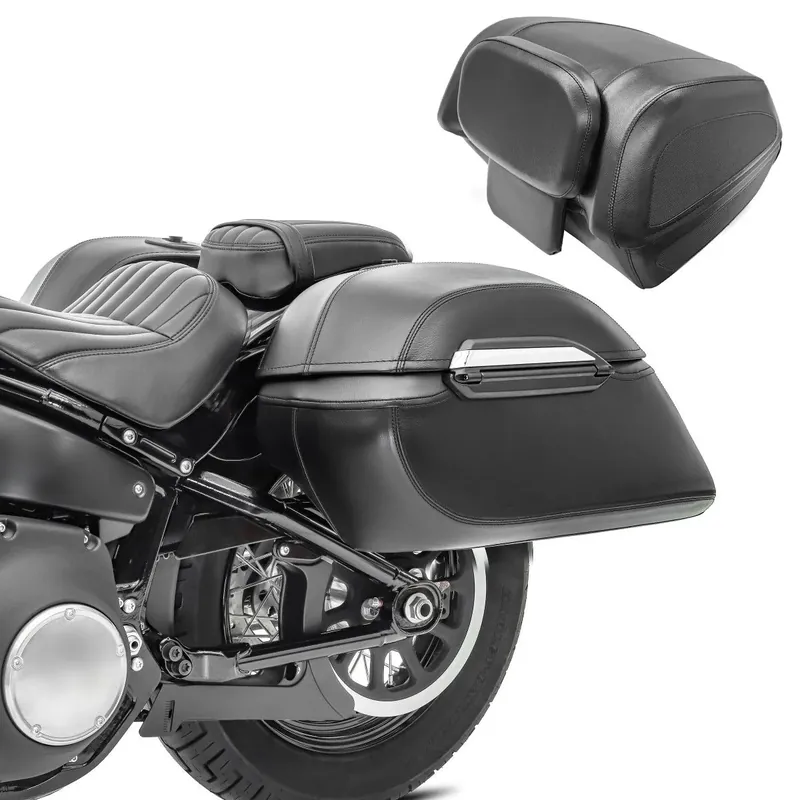 Weekendaanbieding Motor Topkoffer Set met Zijkoffers en montagemateriaal voor custombikes Craftride TK3 kunstleer
