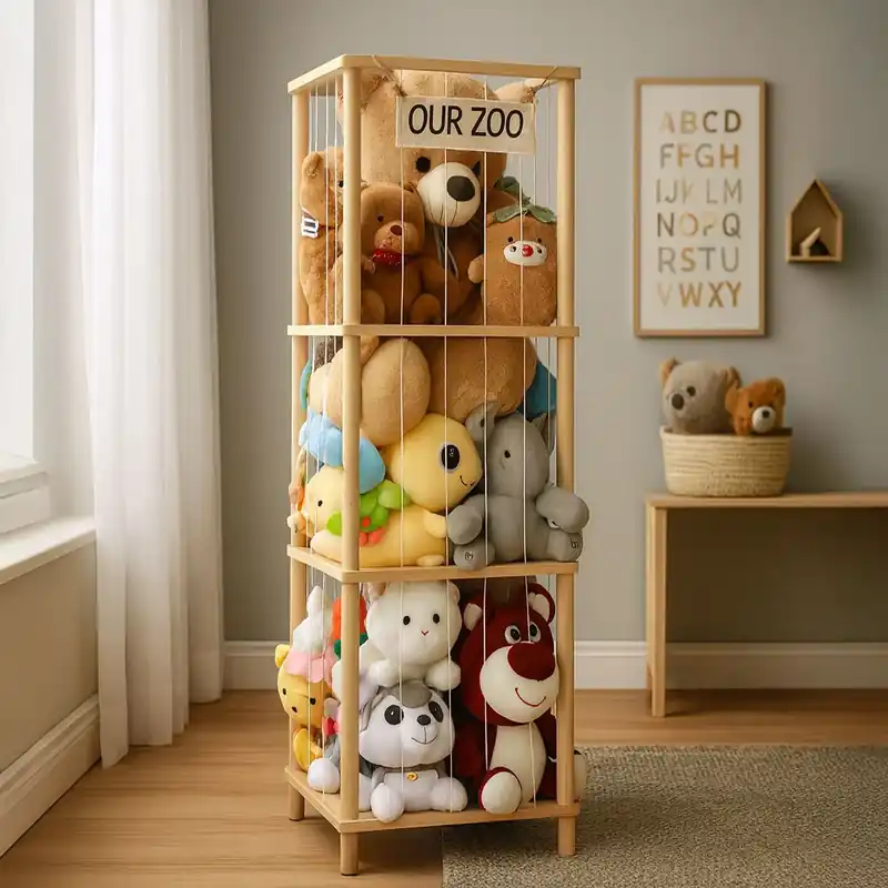 Knuffel opbergzoo Divit KA16 houten organizer toren voor kinderkamer DPL4 Exclusieve Aanbieding