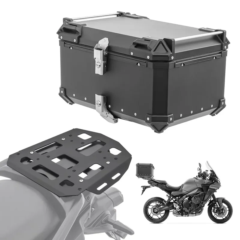 Actieprijs Set Aluminium Topkoffer + Drager voor Yamaha Tracer 9 / GT 21-26 Topcase Bagtecs XB65 zwart