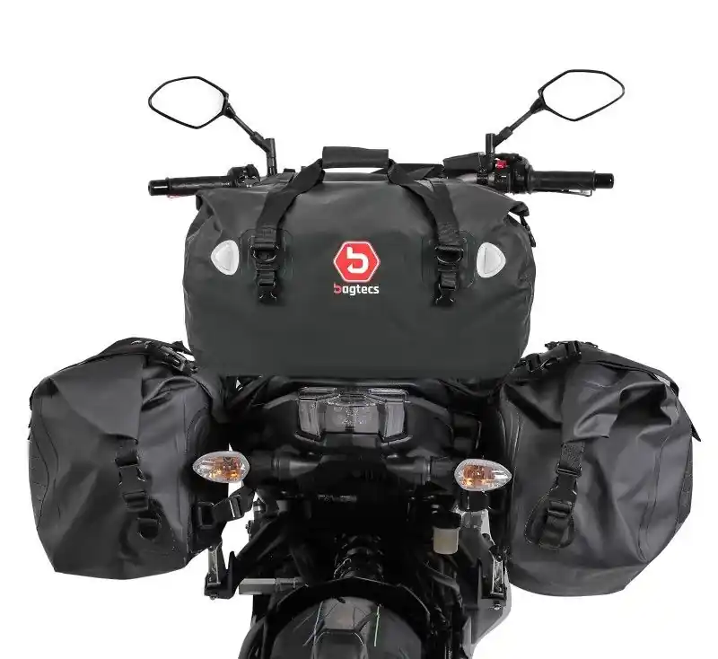 Meest Verkocht Motor Zadeltassen met achtertas Bagtecs WD1 + XF40 Dry Bag Vol. 126L