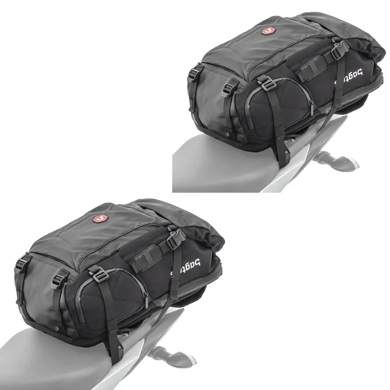 2x Motor rugzak Bagtecs HX5 Achtertas waterdicht met helmhouder 45Ltr Discount Set Beste Prijs