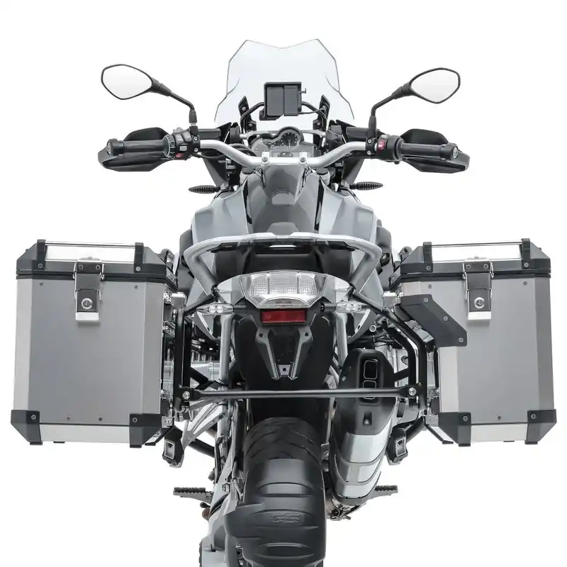 Zijkoffers aluminium + kofferrek passend voor BMW F 850 GS / F 750 GS 18-23 Bagtecs ADSX90 zilver Beperkt Aanbod