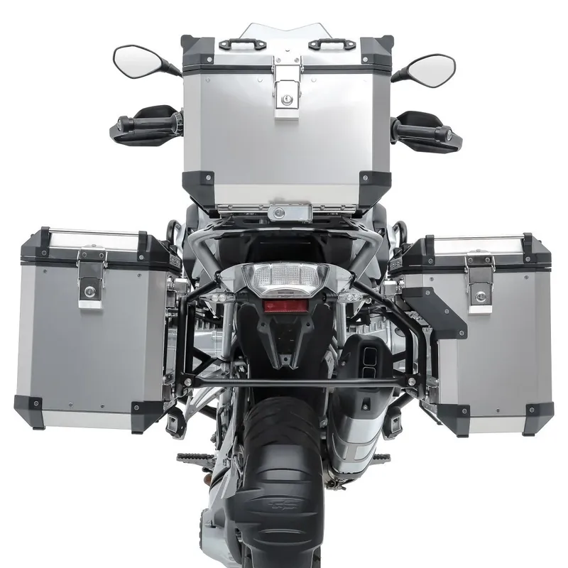 Beperkt Aanbod Set Aluminium Zijkoffers + topkoffer + houders passend voor Honda Africa Twin 1100 Adventure Sports 20-26 Bagtecs ADSX140 zilver