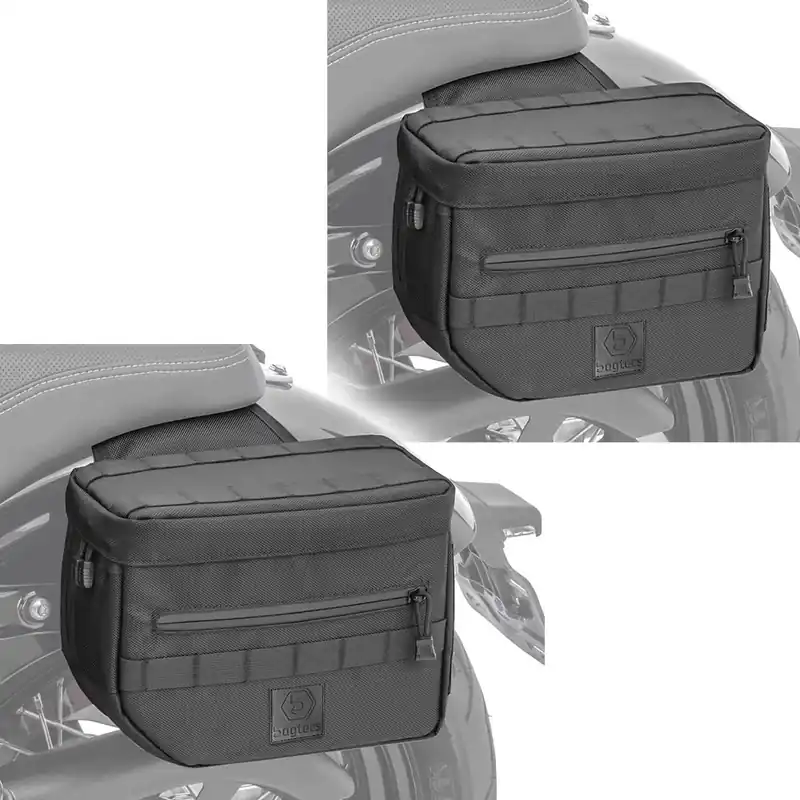 Rechtstreeks Van De Fabrikant Set 2x Zadeltassen Club Style passend voor Harley Davidson-modellen Ballistic Nylon Craftride DC1 zwart