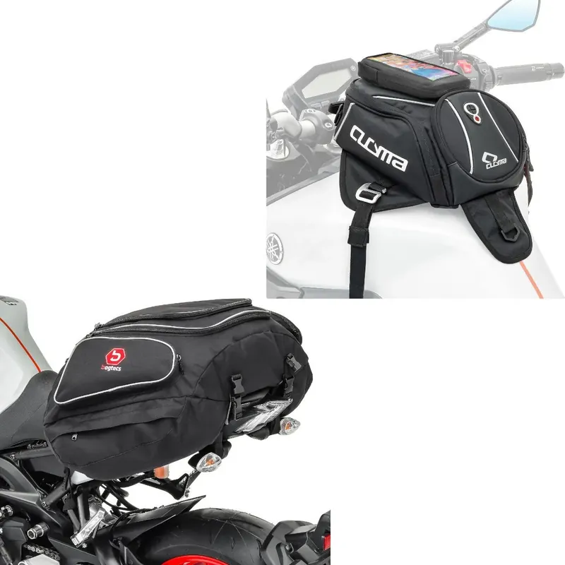 Bestel Nu Set: Tanktas magneet TR6 + Buddyseat tas X50 50Ltr zwart