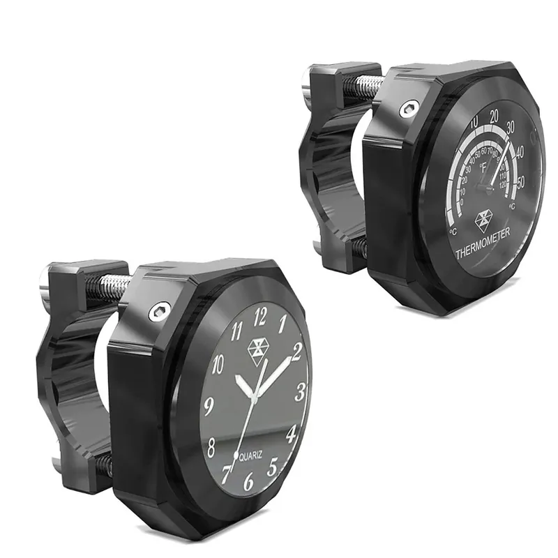 Analoge stuurklok Klok met stuurhouder LK2 + analoge stuurthermometer Favoriet