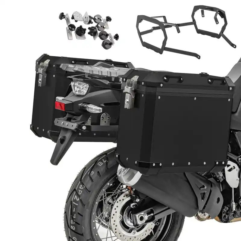 Zijkoffers aluminium + kofferrek compatibel met Triumph Tiger 900 / GT / Rally 20-23 Bagtecs GX38 zwart Uitverkoop