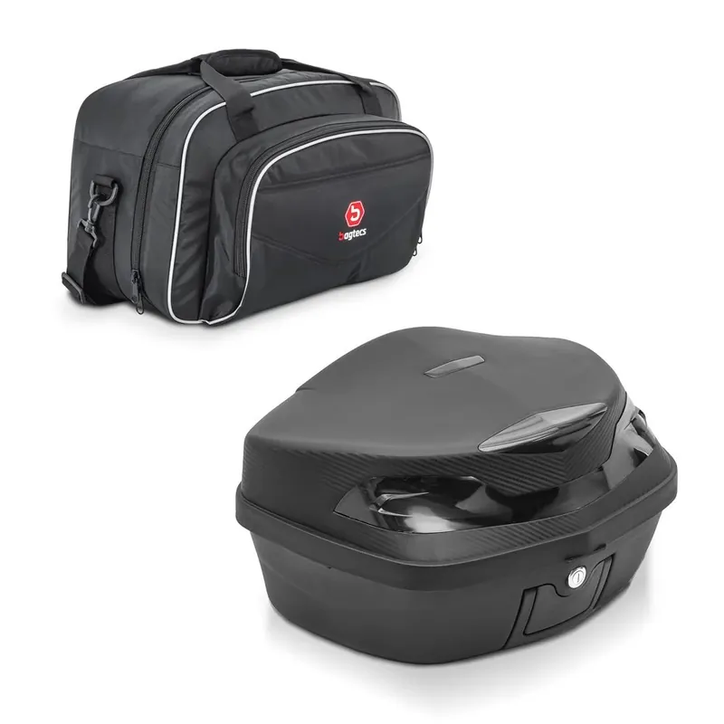 Aanbieding Set Motor Topkoffer + binnentas Bagtecs XK 48 Liter Top Case Universeel