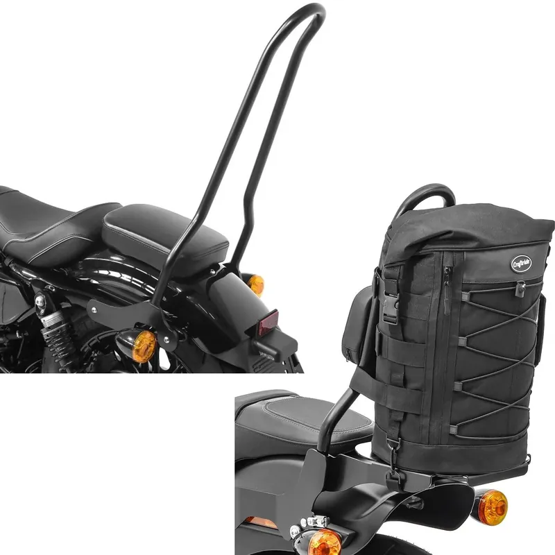 Actieprijs Set: Sissybar Tampa + Sissybar tas voor choppers achtertas DB4
