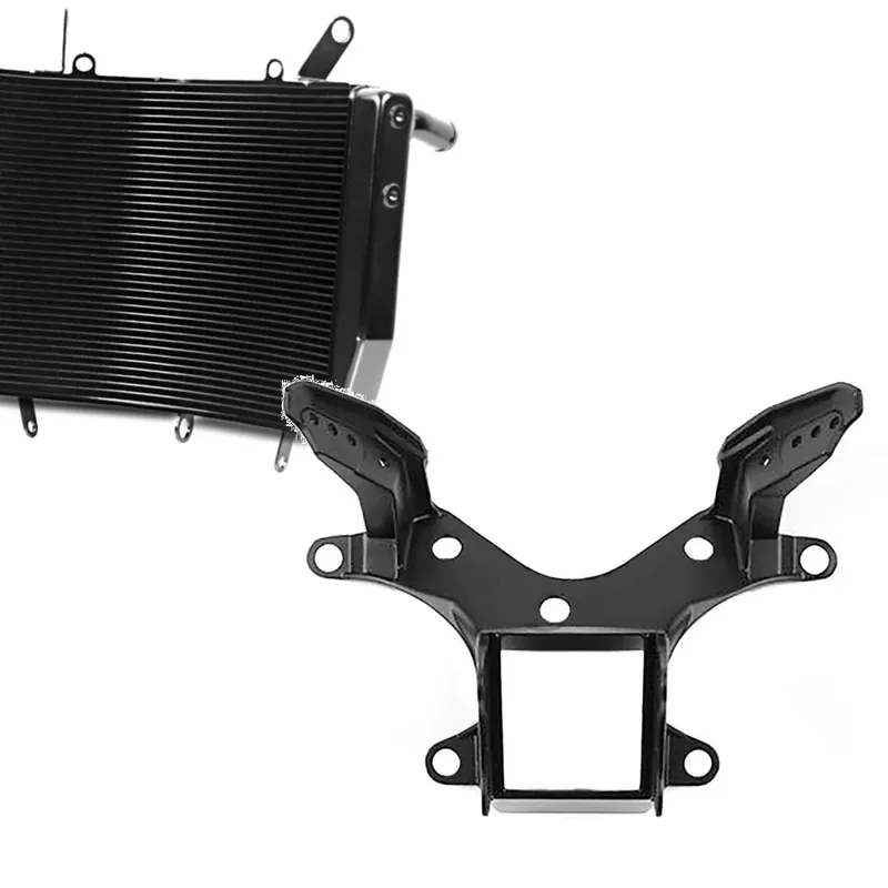 Fabrieksprijs Set: Waterkoeler compatibel met Yamaha YZF-R6 08-16 Radiateur Koeler Aluminium + Kuipframe Achter Yamaha YZF-R6 08-15 houder voorkant