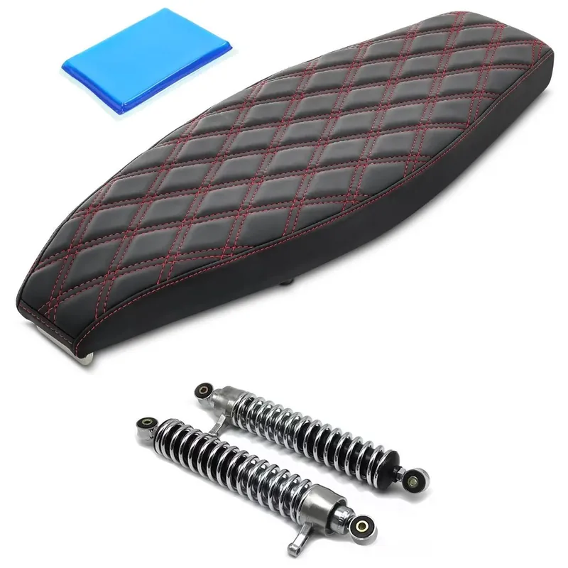 Laatste Kans Set: Gel zadel compatibel met Simson S50 S51 S70 Craftride VSG6 + Schokdempers veerpoten 360mm mm geschikt voor Simson S50 S51 / Enduro S70 SR50 paar Craftride SR21