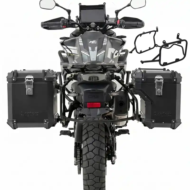 Zijkoffers aluminium + kofferrek voor Voge DS 900 X 24-26 Alu Koffers Bagtecs ADSX90-OTR zwart Koop Vandaag